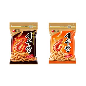 농심 대용량 지퍼백 5봉(새우깡3+매운새우깡2) 무배, 5개, 400g