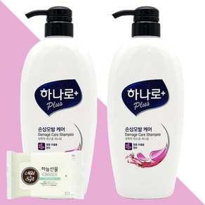 하나로플러스 손상모발 케어 샴푸 680ml 2개(+하늘선물 물티슈 10매), 01 하나로 손상모발케어 샴푸 680ml 2개, 2개