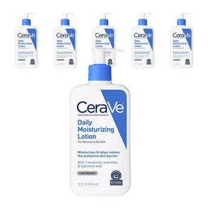 세라비 데일리 모이스처라이징 로션 라이트웨이트 노멀 투 드라이 스킨, 6개, 355ml