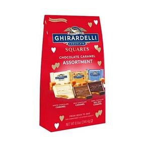 기라델리 기라델리 GHIRARDELLI 초콜릿 캐러멜 스퀘어 어쏘트먼트 초콜릿 스퀘어 for 발렌타인 8.6 OZ 백 레드