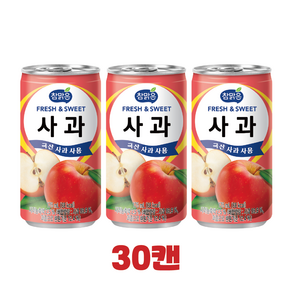 참맑은 사과 (업소용) 가성비 미니캔, 30개, 175ml