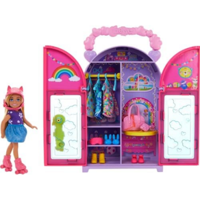 Babie Chelsea Doll & Closet Toy Playset with 15 Pieces Clothes & Accessoies Included Foldable Set, 상세참조, 1개