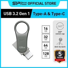 실리콘파워 Silicon Powe C80 USB 3.2 Gen1 Type-C USB 플래시 드라이브, 64GB