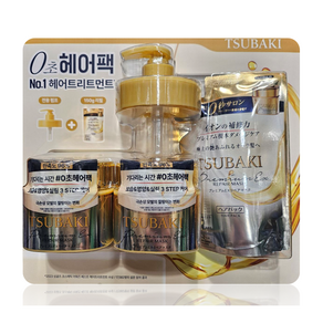 츠바키 0초 헤어팩 180g X 2입+리필150g+펌프, 1세트