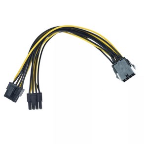 25cm 8pin 2x8pin pcie 듀얼 8Pin PCIe 2x 6 2pin 그래픽 비디오 카드 전원 케이블 연장, 0.25m, 1개