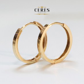 세레스 14k18k 데일리 심플 원터치 링 귀걸이