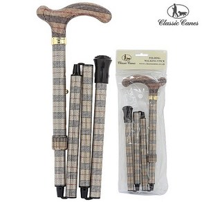 [Classic Cane] 접이식지팡이, 베이지잔체크무늬, 1개