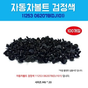 카박사 DJ101 자동차볼트 1125306207B 100개입 육각머리 와셔&볼트 스프링너트 머리1mm, 100개