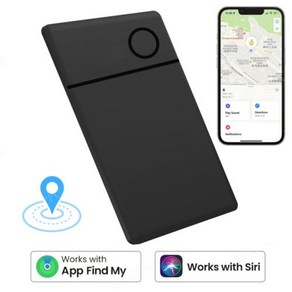 GPS추적기 소형위치추적기 스마트 태그 지갑 추적 카드 iOS Find My APP 전용 글로벌 미니 GPS 열쇠 가방, Black, 2) black