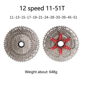 MTB 자전거 카세트 HG 플라이휠 산악 12 S 스프로킷 DEORE M6100 M7100 M8100 XTR M9100 SX NX GX XX1 용 11-51T, [01] 12-Speed 11-51T, 1개