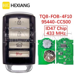 HE 자동차 리모컨 키 TQ8FOB4F10 기아 쏘렌토 2018 2019 4 단추 95440C5500 ID47 칩 433MHz, 1) 95440C5500, 1개