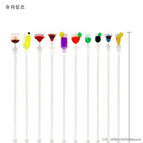 칵테일 머들러 티스푼 10 개 대 귀여운 음료 믹서 바 Puddler Muddler 교반 혼합 스틱 Ladle Stirrer Swizzle Sticks 23cm