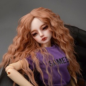 돌모아 구체관절인형 가발 SD 60cm 레이어드컷 웨이브 헤어 다크핑크 (8-9) TI Soba Long Wig (D Pink)