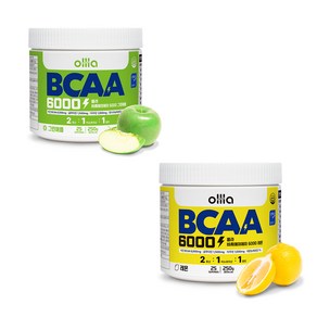 [1+1] 올라 BCAA 6000 맛있는 아미노산 보충제, 그린애플레몬, 2개, 250g