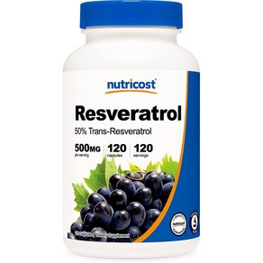 Nuticost Resveatol 뉴트리코스트 레스베라트롤 500mg 120캡슐, 120정, 1개