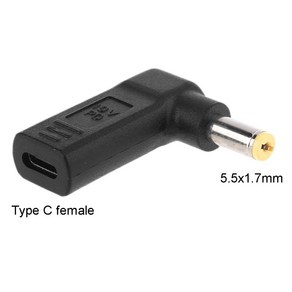 USB 타입 C 암시 5.5x1.7mm DC 전원 어댑터 플러그 변환기 Ace Aspie 5315 5630 5735 5920 5535 5738 6920 7520 노트북 충전기, 검은 색, 1) Black