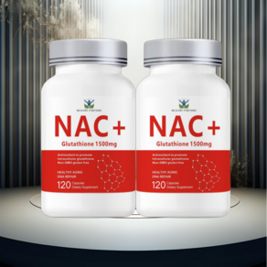 NAC 항산화 글루타치온 전구체 N 아세틸 시스테인 엘시스테인 1500mg 무관세, 2개, 120정