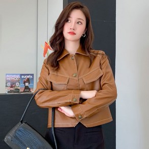 여성용 소프트한 라이더자켓 슬림 숏코트 PU자켓 여성가죽 Women's Jacket