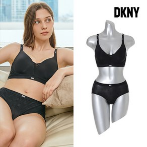 [DKNY] 시그니처 여성 브라팬티 2종 세트 BK