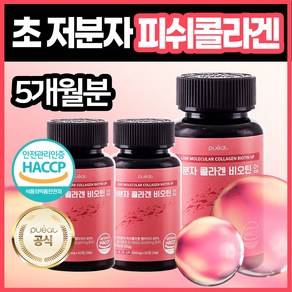 순수한건강 저분자 콜라겐 비오틴 고함량 30 600mg, 5개, 60정