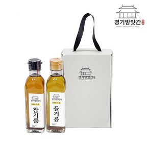 경기방앗간 저온압착방식 방앗간 국산 통깨 진한 참기름 들기름 180ml 세트(국산), 1.국산 참기름+들기름 세트, 1세트