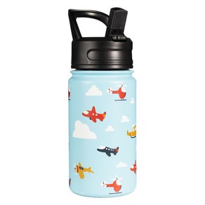bjpkpk 스테인리스 스틸 빨대 입구 보온병, 에어 플레인, 450ml, 1개