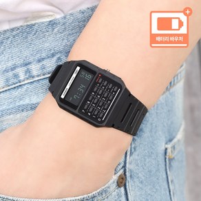 카시오 복고풍 Casio Mini 레트로 빈티지 블랙 계산기 공용 우레탄시계