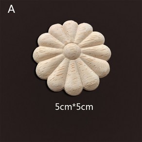 기독교굿즈 빈티지 앤틱 온레이 몰딩 목재 아플리케 가정용 장식 액세서리 데칼 천연 꽃 나무 조각, 1개, 03 A-5cmX5cm