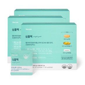 휴럼 심플팩 멀티비타민&미네랄 오메가3 프로바이오틱스, 67.2g, 3개