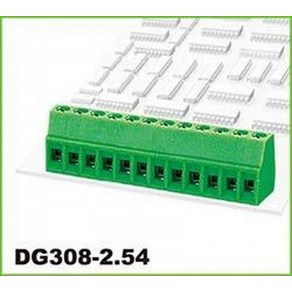 DG308-2.54 (스크류 PCB 터미널블럭 핀간격 : 2.54mm피치), 2핀, 1개