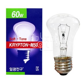 10개입 일광 국산 백열등 크립톤 60W (220V) M50, 전구색, 10개