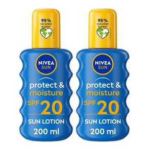 Nivea Sun 니베아 선 프로텍트 앤 모이스처 SPF 20 썬크림 스프레이 200ml 2팩, 2개