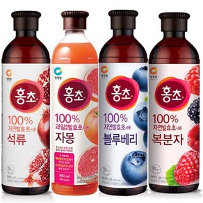 청정원 홍초 900ml 석류 + 자몽 + 블루베리 + 복분자 1개씩 총 4개, 1개