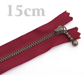핸디로 YKK지퍼 15cm_고리일체형, 와인, 1개