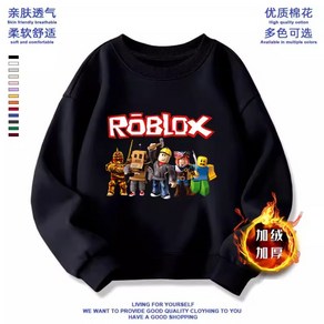 로블록스 남아 맨투맨 라운드 긴팔 티셔츠 초등 게임 프린팅 ROBLOX