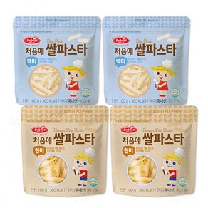 베베스트 처음에 쌀파스타 100g 2종 백미2팩+현미2팩 /총 4팩