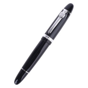 New Jinhao 159 M Nib Fountain Pen Thead를위한 검은 색과 은색, 검은색