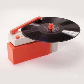 턴테이블 휴대용 미니 HYM-DUO 레코드 플레이어 블루투스 스피커, 1. 오렌지