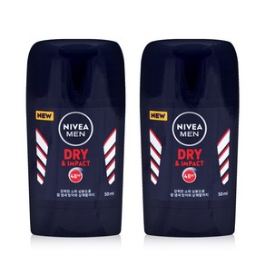 니베아 맨 데오드란트 스틱 드라이 앤 임팩트 데오드란트, 50ml, 2개