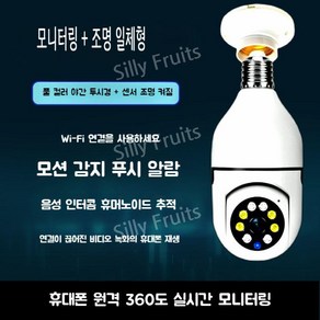 전구형 무선 CCTV 홈캠 가정용 간편 설치 360도 회전 매장 사무실 창고 실외 카메라, 3MP, A. 더블 라이트 주야간 풀컬러, 1개