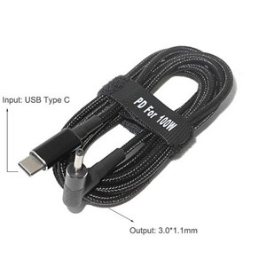 100W USB C PD DC 전원 어댑터 커넥터 C-범용 노트북 충전 케이블 코드 Lenovo Asus HP Dell Ace, 06 3.0-1.1mm, 3.0-1.1mm