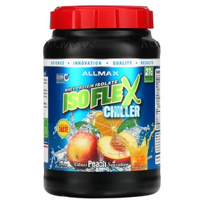 올맥스뉴트리션 이소플렉스 칠러 100% 분리 유청 단백질 감귤 복숭아맛 2 lbs (907g), 1개, 907g