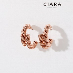 CIARA 14K Vaenna 스크류웨이브 빅라운드 귀걸이(GoldPlated)