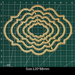 다이컷 틀 커팅다이 스텐실 기본 프레임 금속 절단 다이 둥근 직사각형 레이스 레이블 하트 모양 스크랩북 공예 레이어링 인사말 카드 수제, 25-2, 1개