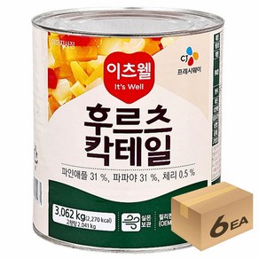 1박스) 이츠웰 업소용 대용량 후르츠칵테일 3kg x 6개입, 6개