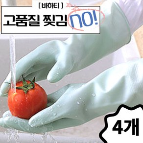 바하티 프리미엄 질긴 고무장갑, 4개, 대(L), 민트