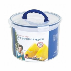 쿨맥시2 밀폐용기 반찬통 원형 플라스틱 보관통 3L