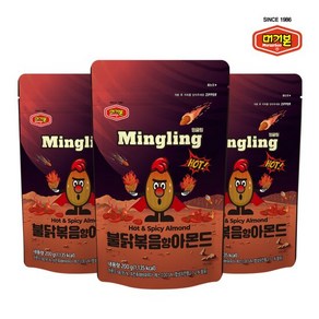 [머거본] 견과류 불닭볶음맛아몬드200g x3봉, 200g, 3개