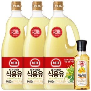 [사조대림] 해표 콩기름 1.8L x3병 +카놀라유 250ml, 1세트