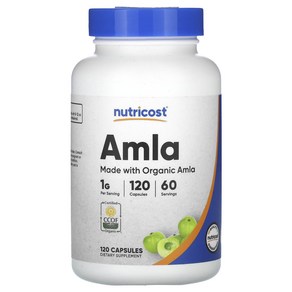 Nuticost 뉴트리코스트 Amla 1000 mg 120 Capsules 500 pe Capsule, 120정, 1개